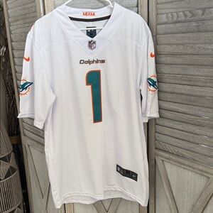 NFL Miami Dolphins Tagovailoa #1 White Men's Jersey size medium pre owned